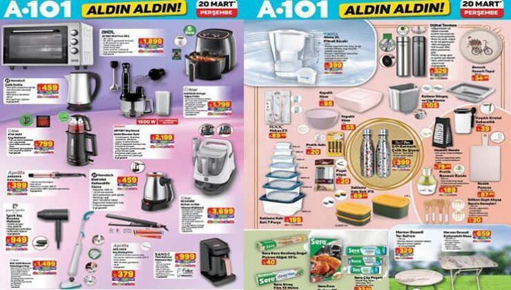A101 20 MART AKTÜEL İNDİRİM BROŞÜRÜ || A101 kataloğu bu haftanın ürünleri neler? Airfryer, boya badana ürünleri, bahçe bakım malzemeleri…