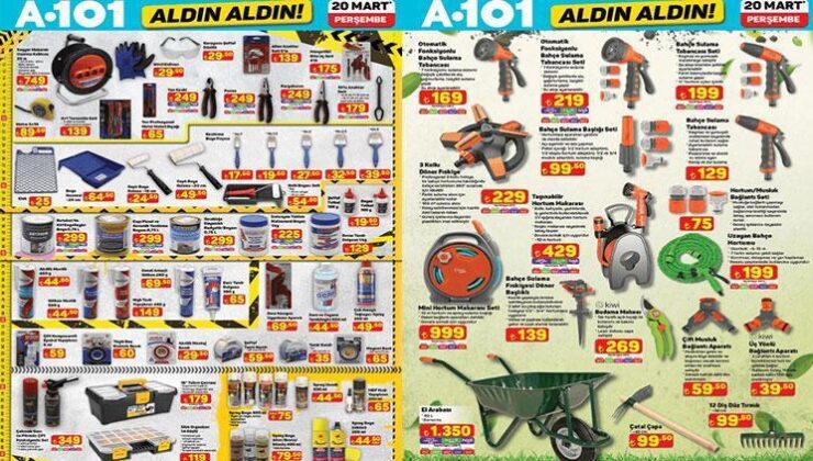 A101 20 MART AKTÜEL ÜRÜNLER KATALOĞU || A101’e bu hafta indirim broşürü ile neler geliyor? Bahçe bakım malzemeleri, filtreli sürahi ve buharlı temizleyici mop A101’de olacak!