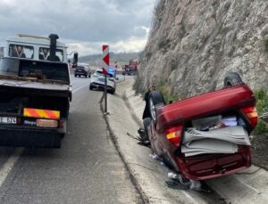 Sakarya’da Takla Atan Araçta Sürücü Mucizevi Şekilde Sağ Kurtuldu
